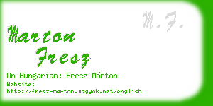 marton fresz business card